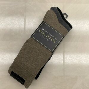 Gold Toe Crew Socks 3 Pack Black/Gray/Tan 6 - 12-1/2